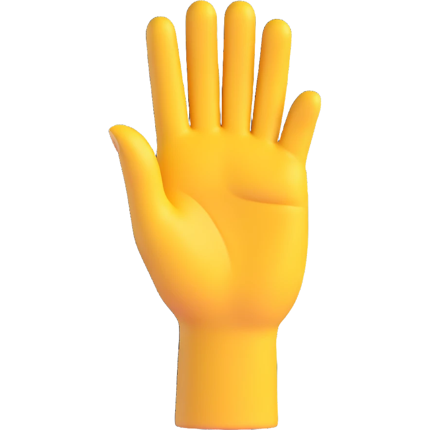 hand making the 'OK' gesture, classic yellow skin tone, 3D emoji style emoji