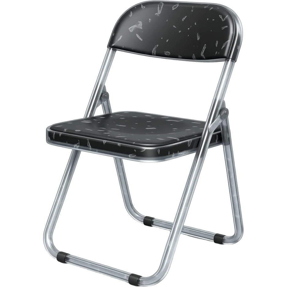 Frosted iced black folding chair emoji