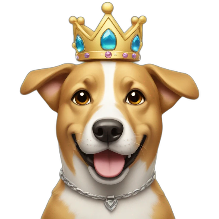 smiling dog, He wears a crown emoji