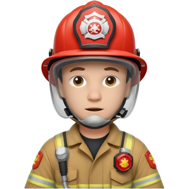 Firefighter with respiratory protection white color helmet emoji