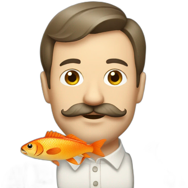 russian moustache husband with fish emoji