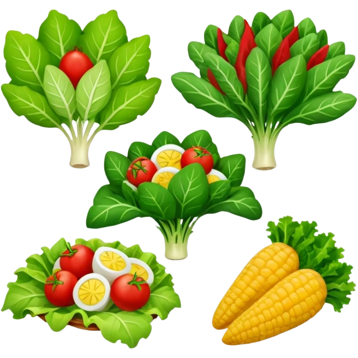 different salad leaves different colors  emoji
