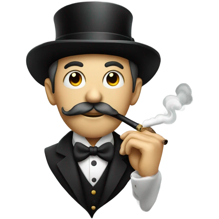 Me wearing a top hat and smoking a pipe emoji