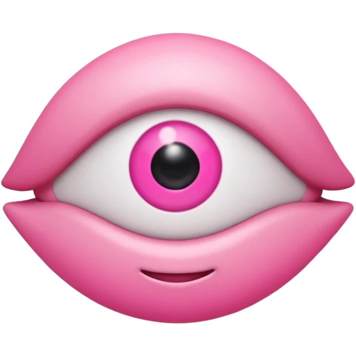 genera un emoji 3d en formato ios de un ojo con eyeliner rosa emoji