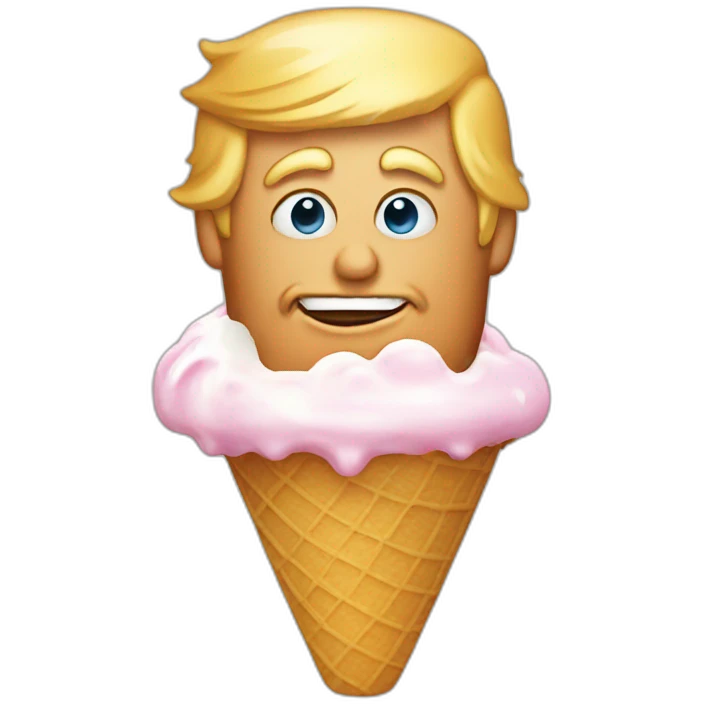 Trump eating ice cream emoji