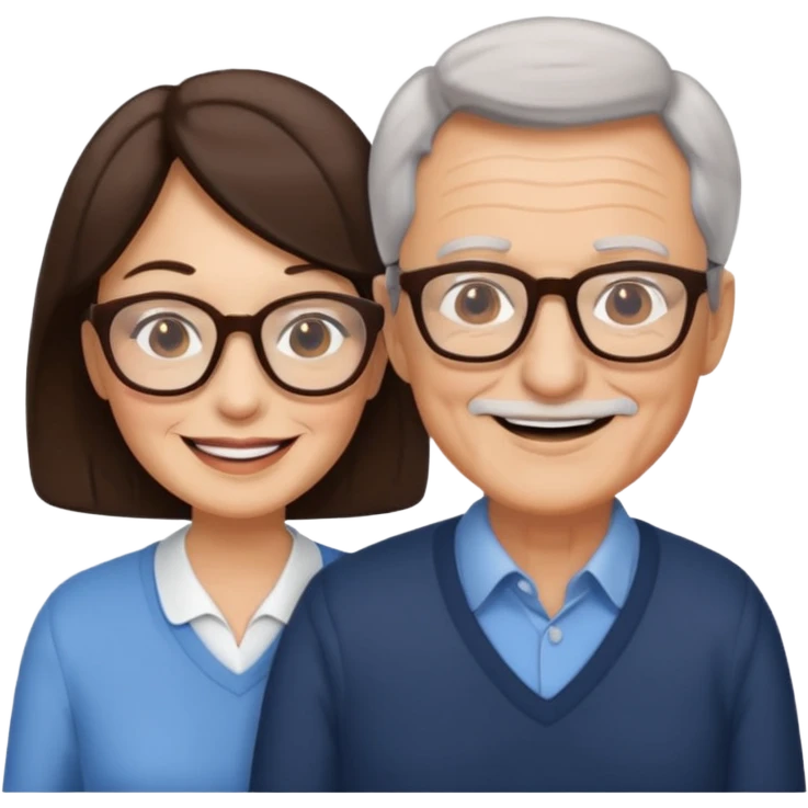  Older Couple with women brunettes emoji