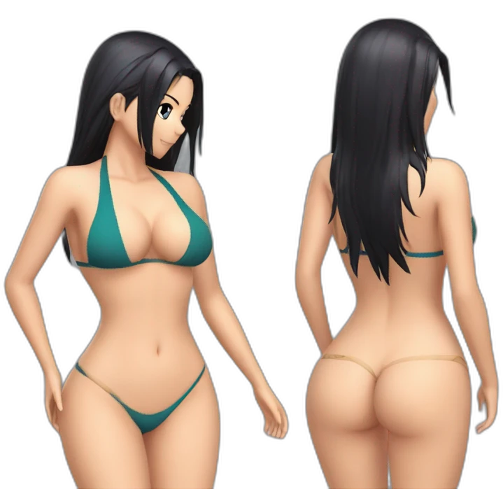 nico robin full body pawg tiny swimsuit back focus emoji