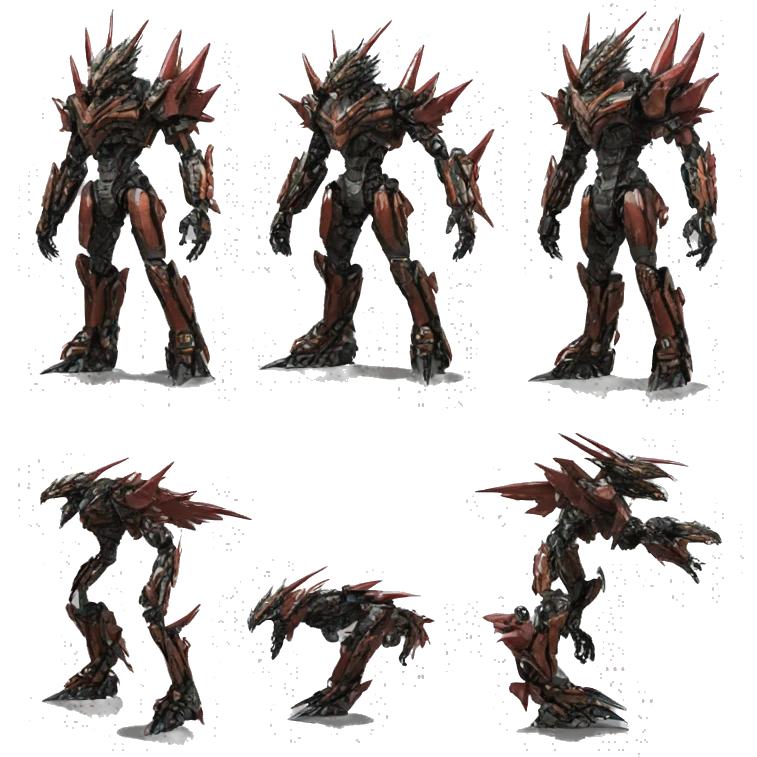 futuristic spiky dragon-Bionicle-mecha full body emoji