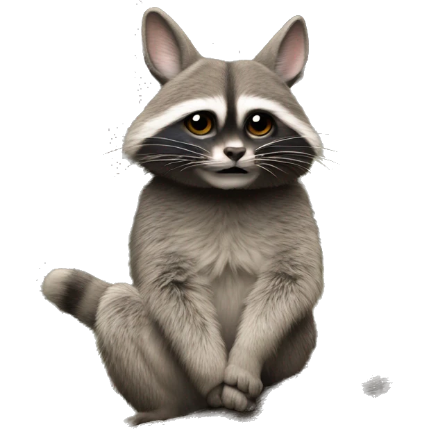 Mapache encerrado en una bur emoji