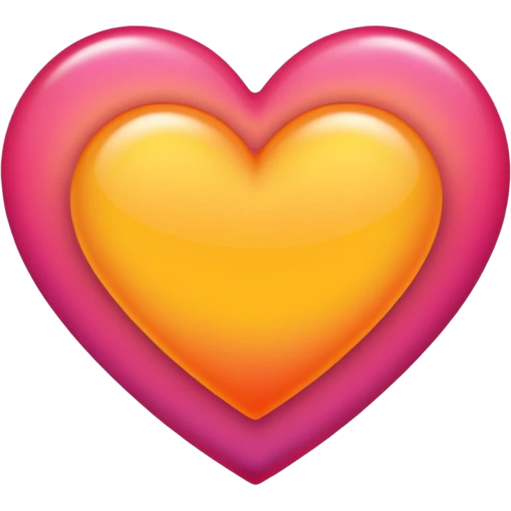 Bright yellow to orange to dark pink double gradient double heart emoji