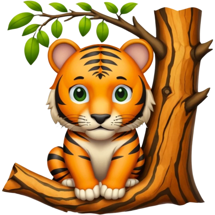 Tiger on tree emoji