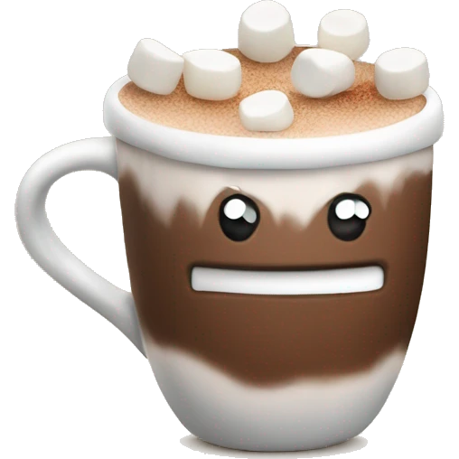 hot coco with marshmallows  emoji