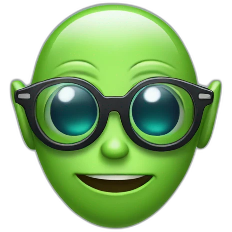 alien happy with glasses  emoji