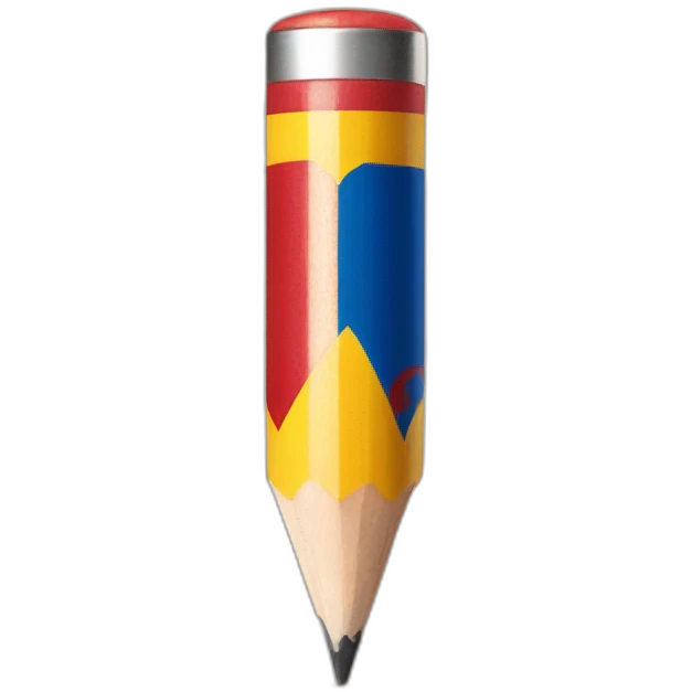 superhero pencil wearing a spain flag emoji