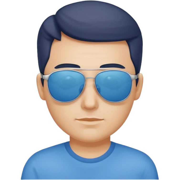 sunglasses and blue shirt beauty emoji