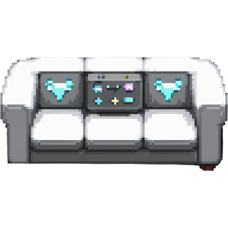 pixel art style sofa foam block, simple and blocky emoji