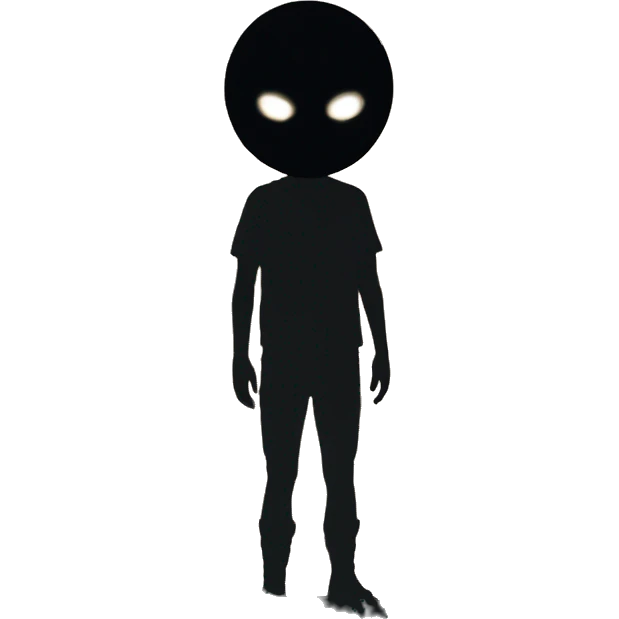 A shadowy figure lurking at the edge of a forest, evoking the unsettling feeling of being watched by something inexplicable. emoji