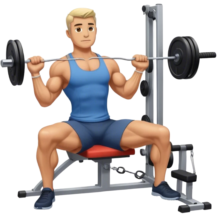 man doing seated cable-rows machine exercise emoji