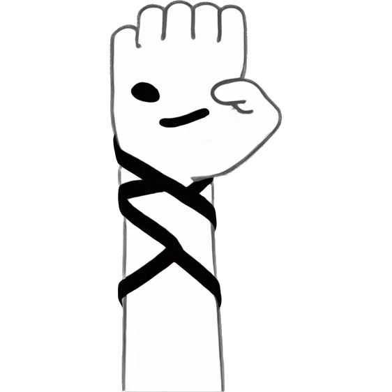 Black lines wrapped around the arm. Teffilin  emoji