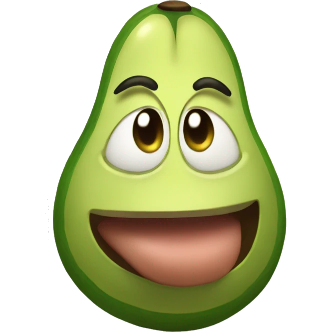 Anthropomorphic avocado with muscles emoji