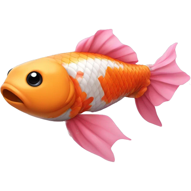 Koi fish with a pink bow emoji