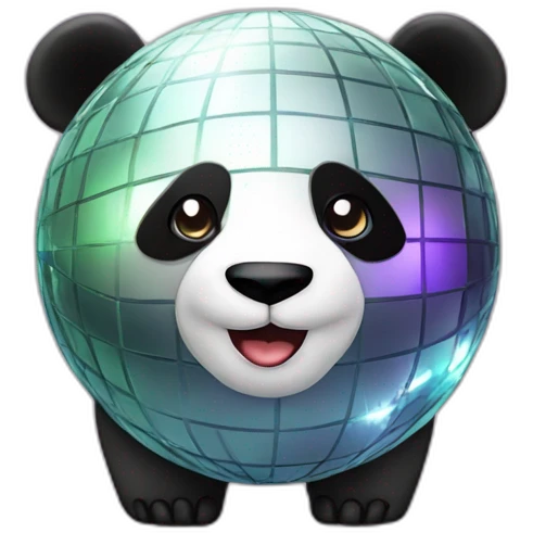 Panda disco ball emoji