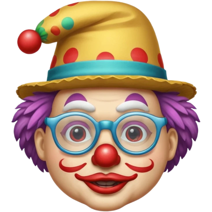 Clown feathered hat with glasses emoji