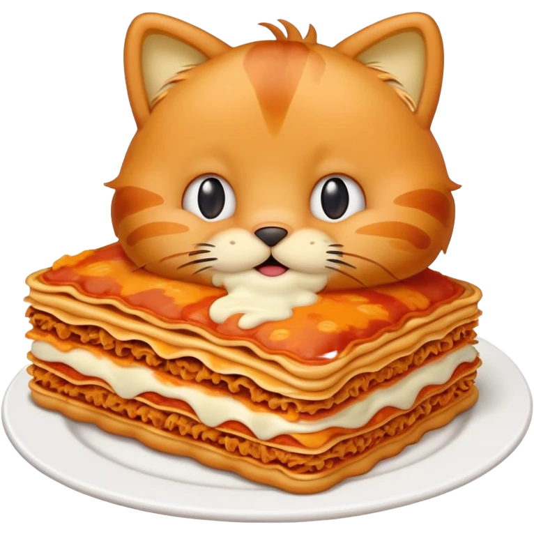 Garfield with lasagna ￼ emoji