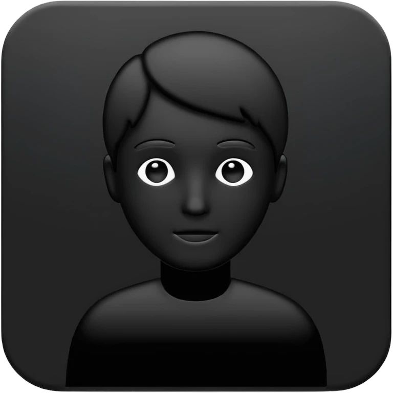 Minimalistic flat vector icon, iOS style, thin black outline on white background. Person silhouette. Black, completely monochrome, matte.  emoji