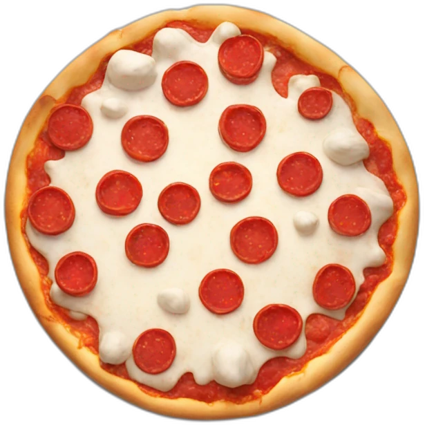 white ghost pizza with red toppings emoji