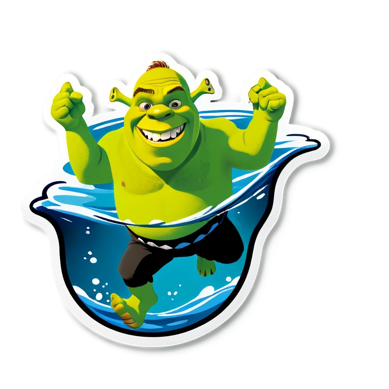 Shrek swimming emoji