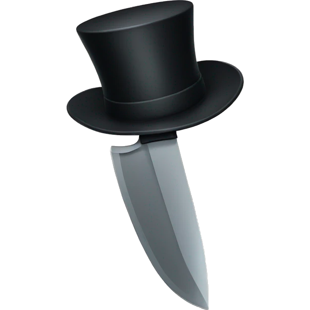 Knife with top hat emoji