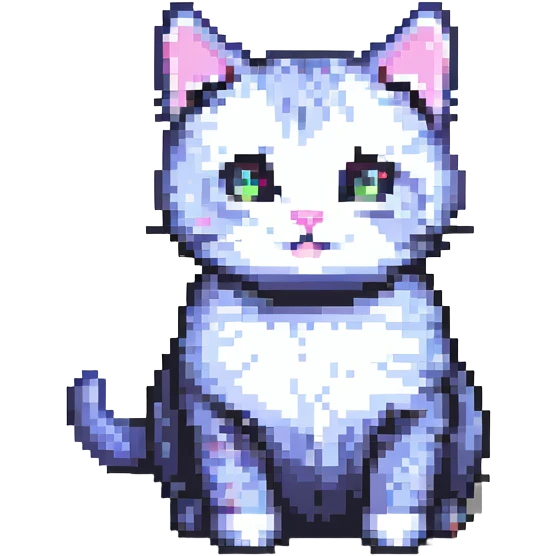 cute cat pixel art style emoji