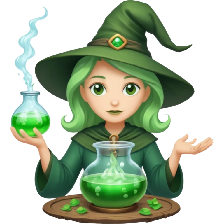 green witch cooking potion emoji