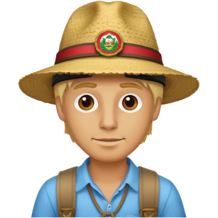Blonde guy tourist in Peru emoji