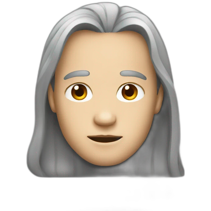 A person with long hair and a very large forehead emoji