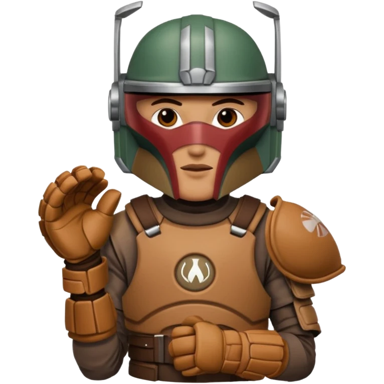 Mandalorian with a Catcher's mitt emoji
