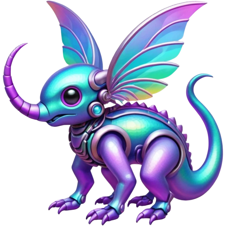 Futuristic complex iridescent aesthetic-scenery-Fakémon-creature emoji