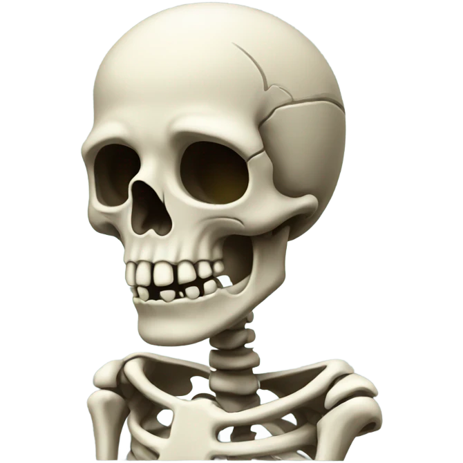 Sad skeleton head emoji