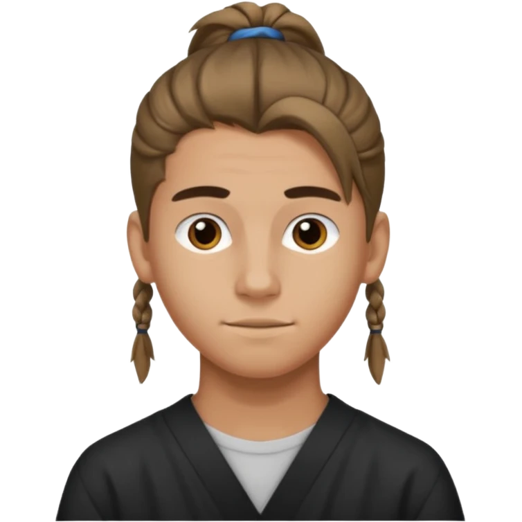 homme cheveux long attaché sans cheuveux dépanssant  16 ans, un peu bronzé emoji