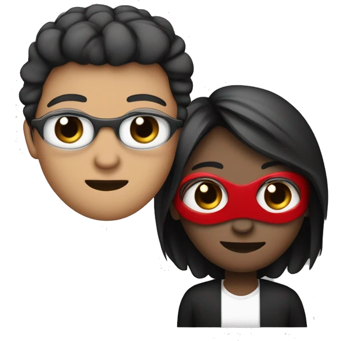 Um bobo da corte vemelho e preto com uma máscara minimalista branca com dois cortes vermelho nos olhos e uma boca aberta sorrindo vazia  emoji