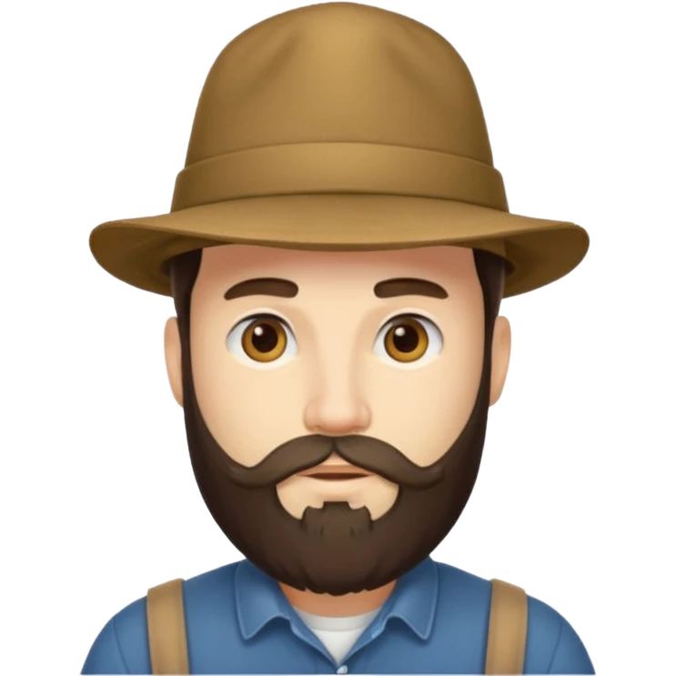 a earl with full beard, wearing hat emoji