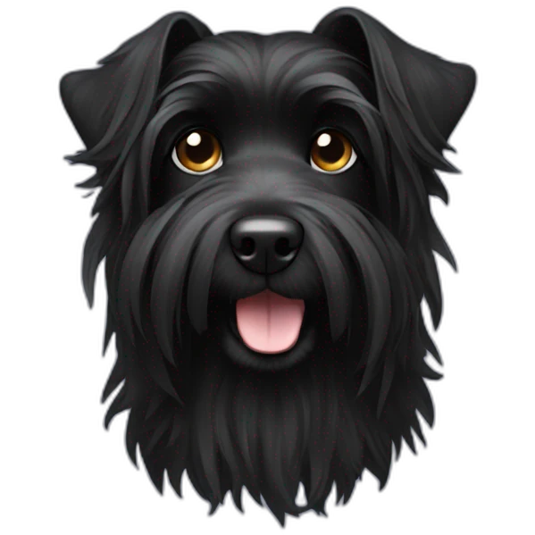 long haired black terrier emoji