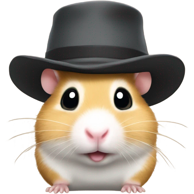 Meme hamster wearing a hat emoji