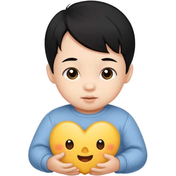 black hair infant 1year old emoji