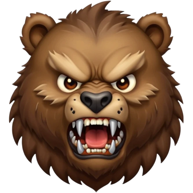 angry werebear with roaring with claws ou emoji