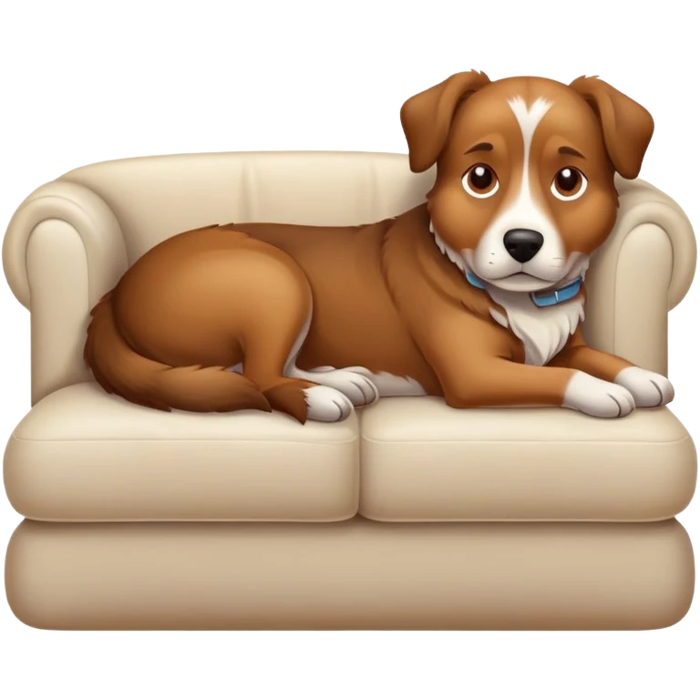 tired dog lying on a sofa emoji