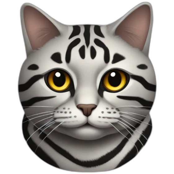 Gros chat foncé avec rayures noires emoji