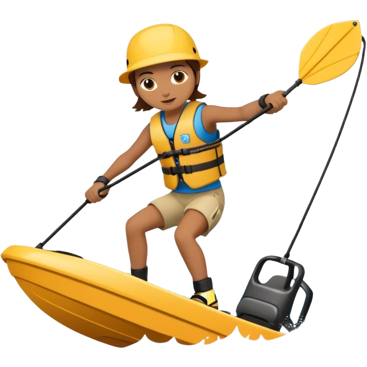 Person wakeboarding behind a water sport boat emoji