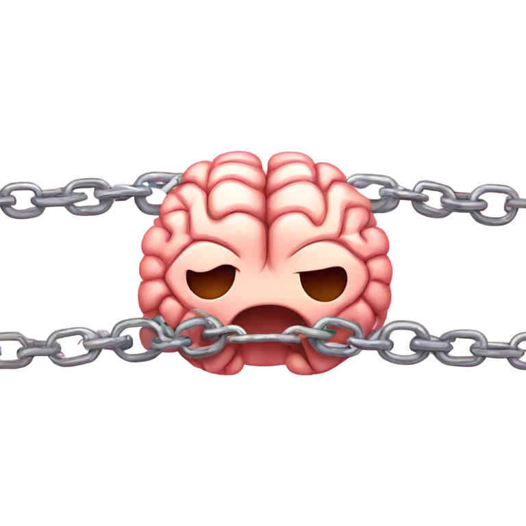 Brain bound with hearts in chains emoji